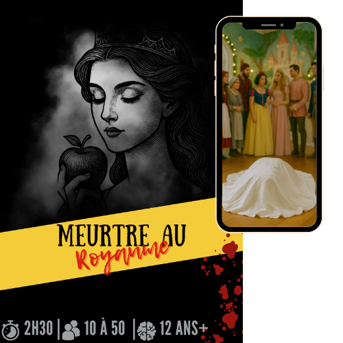 Kit Murder Party Meurtre au Royaume – jeu d’enquête 10 à 50 joueurs dès 12 ans, durée 2h30