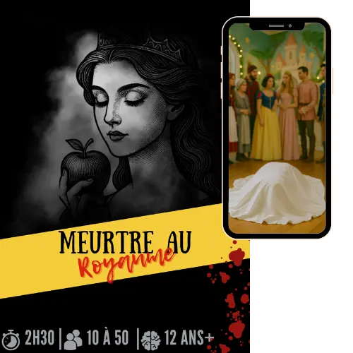 Kit Murder Party Meurtre au Royaume – jeu d’enquête 10 à 50 joueurs dès 12 ans, durée 2h30