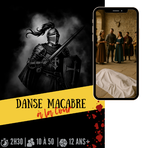 Kit Murder Party Danse Macabre à la Cour – jeu d’enquête 10 à 50 joueurs dès 12 ans, durée 2h30