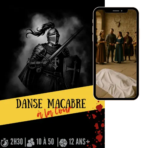 Kit Murder Party Danse Macabre à la Cour – jeu d’enquête 10 à 50 joueurs dès 12 ans, durée 2h30